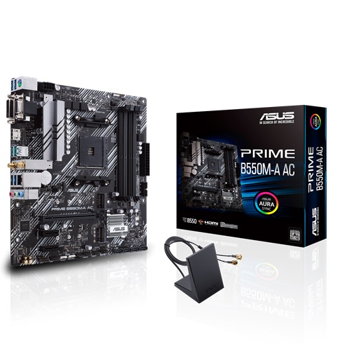 MBO ASUS PRIME B550M-A AC Wifi AMD AM4 Ryzen 4-DDR4 DP HDMI DVI-D M,2 1PCIE4,0 3PCIE4,0 mATX