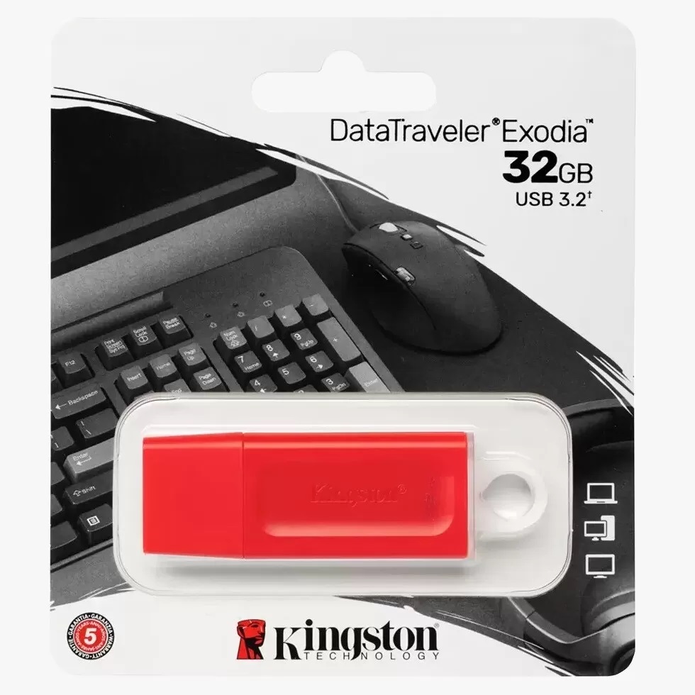 Flash Kingston 32GB Datatraveler Exodia Rojo USB 3,2