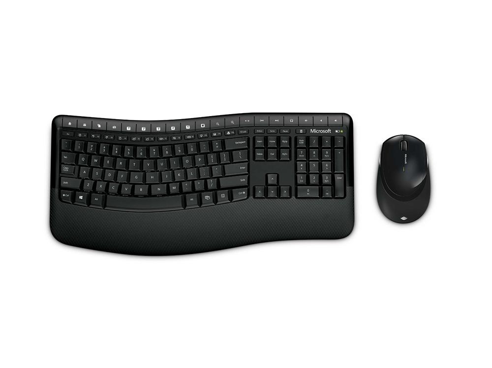 Combo Teclado + Mouse Microsoft Wireless Confort 5050 Desktop Ergonomico Black Spanish