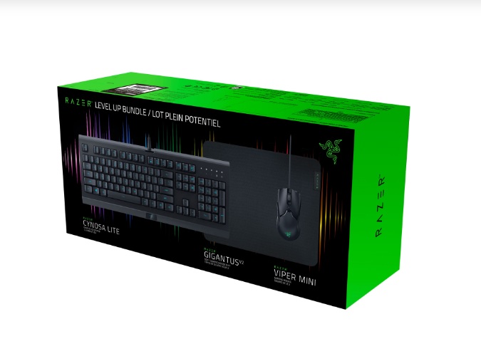 COMBO TECLADO RAZER CYNOSA BUNDLE LEVEL UP  LITE + MOUSE PAD GIGANTUS  V2 + MOUSE VIPER MINI USB  