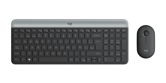 TECLADO-MOUSE COMBO LOGITECH MK470 GRAFITO SLIM WIRELESS USB PLUG AND PLAY 920-009266