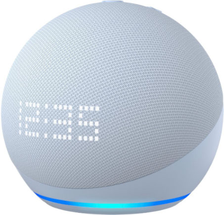 Parlante Echo Dot. 5ta Gen. Inteligente con Reloj Alexa Azul UPC 840080557885