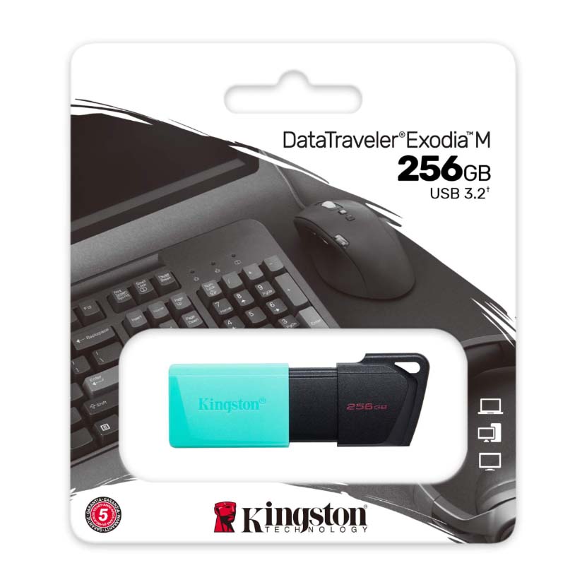 Flash Kingston 256GB USB 3.2 GEN 1 Exodia M DataTraveler Negro y Verde DTXM/256GB
