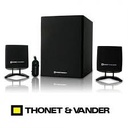 [LT4075] Parlantes Thonet & Vander Spiel Cinema 2,1 25Watts Bluetooth 3,5mm S/PDIF Negro HK096-03633