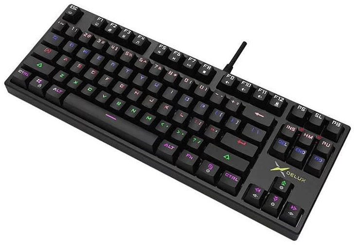 Teclado Delux Gaming KM13 UM Mecanico 80% Switch Red Rainbow Color USB