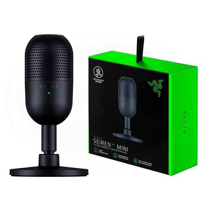Microfono Razer Seiren V3 Mini Black Edition Certificado para Streaming Supercardioide Ultrapreciso USB PN RZ19-05050100-R3U1 Black
