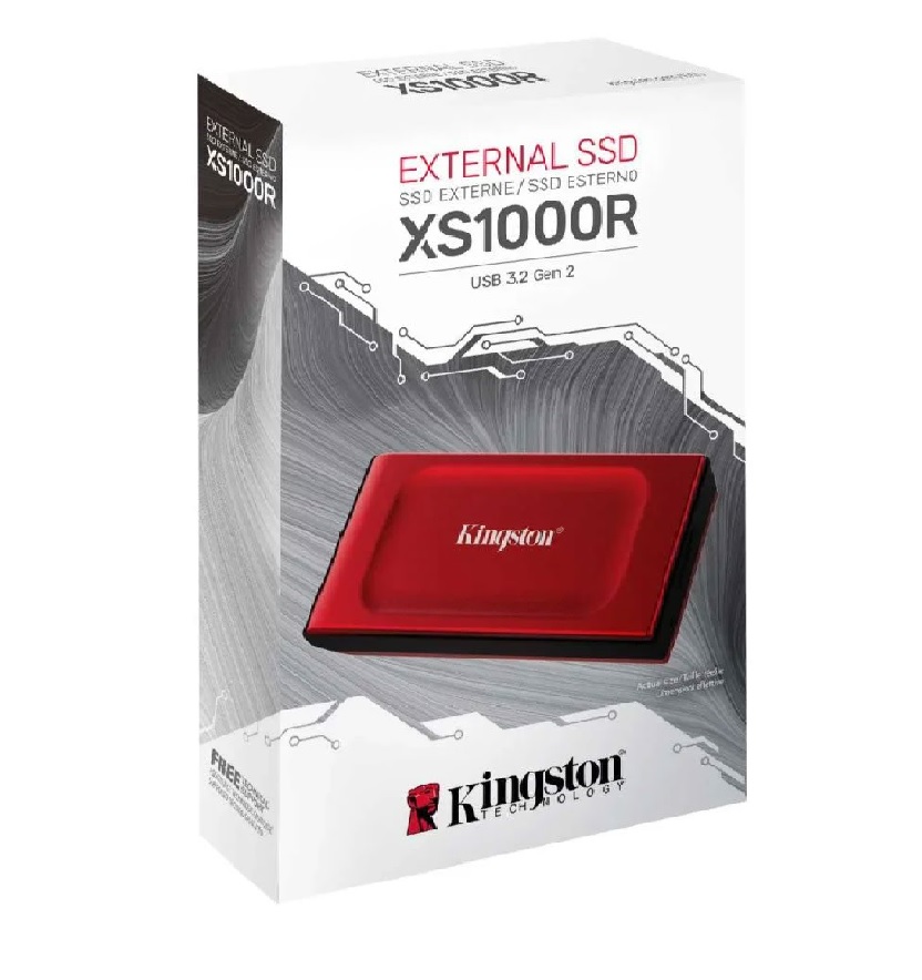 SSD Kingston Externo XS1000R 2Tb Rojo Usb Type C / USB 3,2 Gen 2 1050 MB/s lectura y 1000 MB/s escritura SXS1000R/2000G