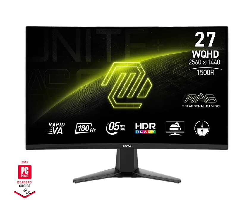 Monitor MSI MAG 27CQ6F 27" 2560x1440 WQHD Curvo Led 2K 180Hz 0,5ms HDR VA