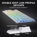 [LT4549] Teclado Gaming Redragon Horus TKL Blanco Mecanico Wireless Switch Red K621W-RGB SP-RED