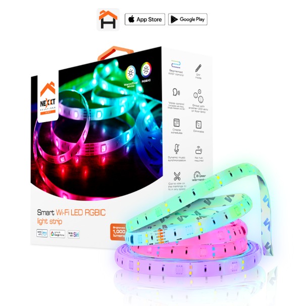 Nexxt Home NHBS613 Smart Led  Light Strip RGBIC 5m 110/220v