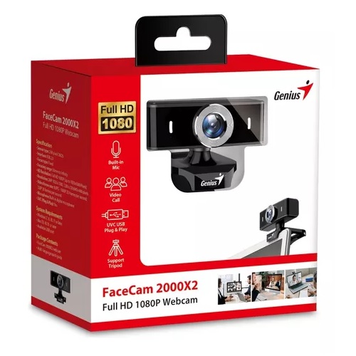 Camara Web Genius Facecam 2000X2 FHD 1080P Webcam