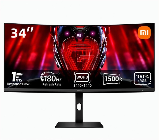 Monitor Xiaomi 34 G34WQi CURVO WQHD 3440x1440 180Hz 1ms FreeSync premiun 100% sRGB Black