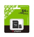Memoria Kingston Micro Sd 64gb Canvas Select Plus Class 10 100mb Con Adaptador SDCS3