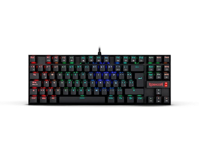 Teclado Gaming Redragon Kumara Mecanico White Rainbow Alambrico Switch Red K552W-KR SP