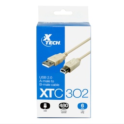 [LT0116] Cable USB para impresora 6ft 1,8 mtrs XTC302 USB 2.0