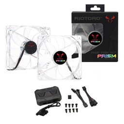 [LT0377] Cooler Riotoro CROSS-X Lightning RGB 120.0 mm Prism Fan Kit, RGB/Fan Controller, 256 colors, Quiet FRGB256-168X