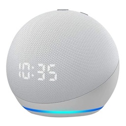 [LT0426] Parlante Echo Dot. 4ta Gen. Inteligente con Reloj Alexa Glaciar Blanco UPC 840080593524