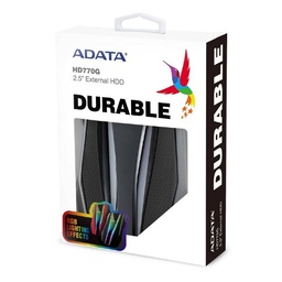 [LT1487] Disco Duro Externo Adata 1tb HD770G RGB USB3.0 ANTI-GOLPE NEGRO 