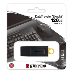 [LT2052] Flash Kingston 128GB USB 3.2 DataTraveler Exodia Black Yellow  CH411KNG13