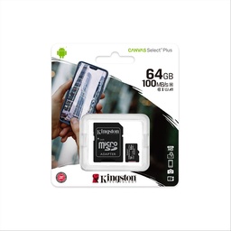 [LT2075] Memoria Kingston Micro Sd 64gb Canvas Select Plus Class 10 100mb Con Adaptador Ideal Celulare