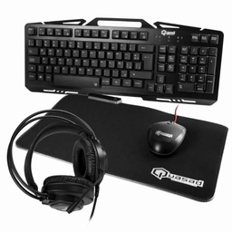 [LT2874] Combo 4 en 1 Quasad TECLADO QGK-330U MOUSE QM-G10 HEADSET GQX2 MOUSE-PAD QMPG-1 RGB