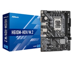 [LT3958] Tarjeta Madre ASROCK H610M-HDV/M.2  LGA1700 ddr4 2 slots HDMI-DP-VGA 10/100/1000 mATX